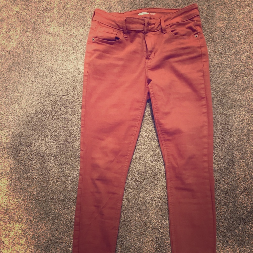 Dark pink jeans